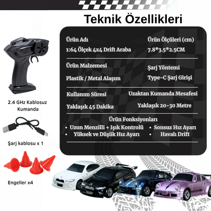 Mini Drift Araba 1/64 Ölçek